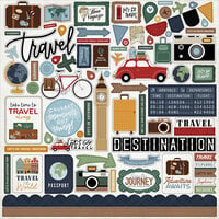 Echo Park - Let's Go Travel Collection - 12 x 12 Cardstock Stickers - Elements