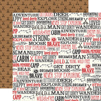 Echo Park - Little Lumberjack Collection - 12 x 12 Double Sided Paper - Wander Words