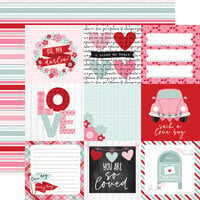Echo Park - Love Notes Collection - 12 x 12 Double Sided Paper - 4 x 4 Journaling Cards