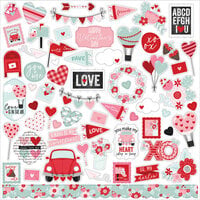 Echo Park - Love Notes Collection - 12 x 12 Cardstock Stickers - Elements