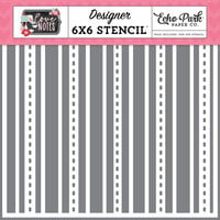 Echo Park - Love Notes Collection - 6 x 6 Stencils - Smitten Stripes