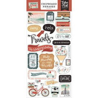 Echo Park - Let's Take The Trip Collection - Chipboard Embellishments - Phrases
