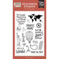 Echo Park - Let's Take The Trip Collection - Clear Photopolymer Stamps - Hello World