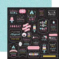 Echo Park - Magical Birthday Girl Collection - 12 x 12 Double Sided Paper - Make A Wish