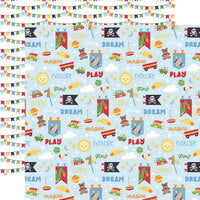 Echo Park - My Little Boy Collection - 12 x 12 Double Sided Paper - Learn Grow Explore