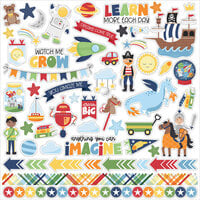 Echo Park - My Little Boy Collection - 12 x 12 Cardstock Stickers - Elements