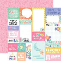 Echo Park - My Little Girl Collection - 12 x 12 Double Sided Paper - Multi Journaling Cards