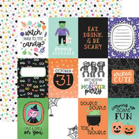 Echo Park - Monster Mash Collection - 12 x 12 Double Sided Paper - 3 x 4 Journaling Cards