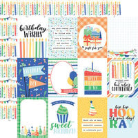 Echo Park - Make A Wish Birthday Boy Collection - 12 x 12 Double Sided Paper - 3 x 4 Journaling Cards