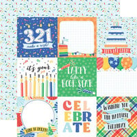 Echo Park - Make A Wish Birthday Boy Collection - 12 x 12 Double Sided Paper - 4 x 4 Journaling Cards