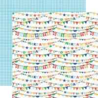 Echo Park - Make A Wish Birthday Boy Collection - 12 x 12 Double Sided Paper - It's Your Day Banners