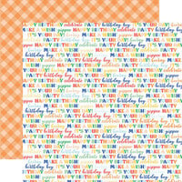 Echo Park - Make A Wish Birthday Boy Collection - 12 x 12 Double Sided Paper - Birthday Phrases