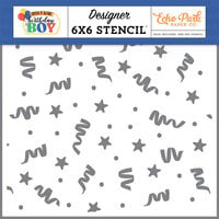 Echo Park - Make A Wish Birthday Boy Collection - 6 x 6 Stencils - Confetti And Stars