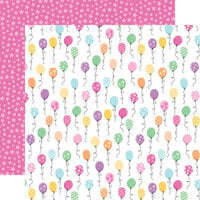 Echo Park - Make A Wish Birthday Girl Collection - 12 x 12 Double Sided Paper - Birthday Girl Balloons