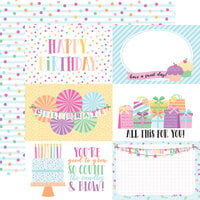 Echo Park - Make A Wish Birthday Girl Collection - 12 x 12 Double Sided Paper - 4 x 6 Journaling Cards