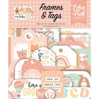Echo Park - Our Baby Girl Collection - Ephemera - Frames and Tags