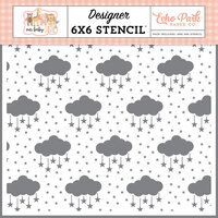 Echo Park - Our Baby Girl Collection - 6 x 6 Stencils - Cloudy Night Sky