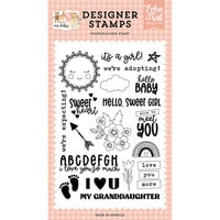 Echo Park - Our Baby Girl Collection - Clear Photopolymer Stamps - Nice To Meet You
