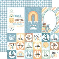 Echo Park - Our Baby Boy Collection - 12 x 12 Double Sided Paper - Multi Journaling Cards