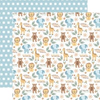Echo Park - Our Baby Boy Collection - 12 x 12 Double Sided Paper - Wild animals