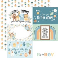 Echo Park - Our Baby Boy Collection - 12 x 12 Double Sided Paper - 4 x 6 Journaling Cards