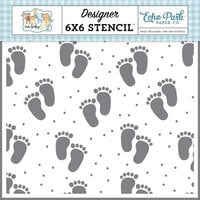 Echo Park - Our Baby Boy Collection - 6 x 6 Stencils - Ten Tiny Toes