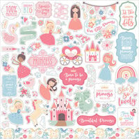 Echo Park - Our Little Princess Collection - 12 x 12 Cardstock Stickers - Elements