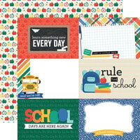 Echo Park - Off To School Collection - 12 x 12 Double Sided Paper - 6 x 4 Journaling Cards