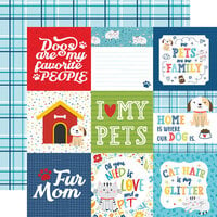 Echo Park - Pets Collection - 12 x 12 Double Sided Paper - 4 x 4 Journaling Cards