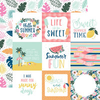 Echo Park - Pool Party Collection - 12 x 12 Double Sided Paper - 4 x 4 Journaling Cards
