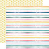 Echo Park - Pool Party Collection - 12 x 12 Double Sided Paper - Summer Stripes