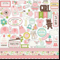 Echo Park - Sweet Baby Girl Collection - 12 x 12 Cardstock Stickers - Elements