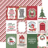 Echo Park - Santa Claus Lane Collection - Christmas - 12 x 12 Double Sided Paper - 3 x 4 Journaling Cards