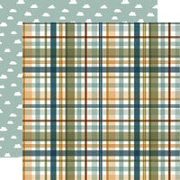 Echo Park - Special Delivery Baby Boy Collection - 12 x 12 Double Sided Paper - Loved Boy Plaid