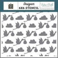 Echo Park - Special Delivery Baby Boy Collection - 6 x 6 Stencils - Stork Delivery Day