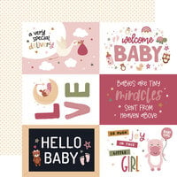Echo Park - Special Delivery Baby Girl Collection - 12 x 12 Double Sided Paper - 6 x 4 Journaling Cards