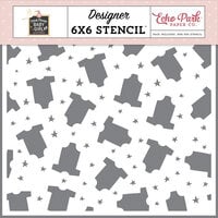 Echo Park - Special Delivery Baby Girl Collection - 6 x 6 Stencils - Outfits And Stars