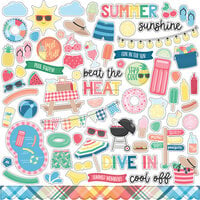 Echo Park - Sun Kissed Collection - 12 x 12 Cardstock Stickers - Elements