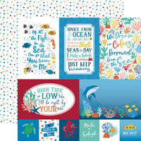Echo Park - Sea Life Collection - 12 x 12 Double Sided Paper - 4 x 6 Journaling Cards