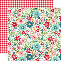 Echo Park - A Slice of Summer Collection - 12 x 12 Double Sided Paper - Summer Floral