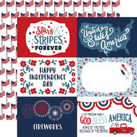 Echo Park - Stars And Stripes Forever Collection - 12 x 12 Double Sided Paper - 6 x 4 Journaling Cards