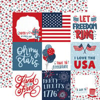 Echo Park - Stars And Stripes Forever Collection - 12 x 12 Double Sided Paper - 4 x 4 Journaling Cards
