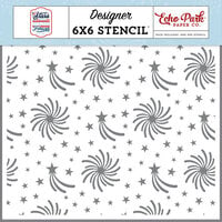 Echo Park - Stars And Stripes Forever Collection - 6 x 6 Stencils - Firework Sky