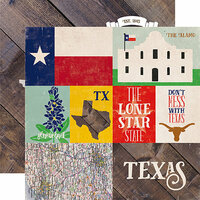 Echo Park - Stateside Collection - 12 x 12 Double Sided Paper - Texas