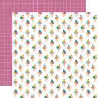 Echo Park - Sunny Days Ahead Collection - 12 x 12 Double Sided Paper - So Sweet Ice Cream