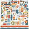 Echo Park - Summer Vibes Collection - 12 x 12 Cardstock Stickers - Elements