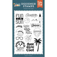 Echo Park - Summer Vibes Collection - Clear Photopolymer Stamps - Keep Cool In The Pool