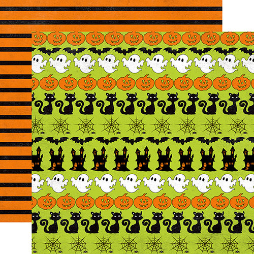 Echo Park - Ghost Town Collection - Halloween - 12 x 12 Double Sided Paper - Ghosts and Pumpkins