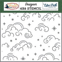 Echo Park - Wizards and Company Collection - 6 x 6 Stencils - Swirly Clouds
