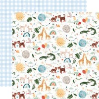 Echo Park - Welcome Baby Boy Collection - 12 x 12 Double Sided Paper - Animals